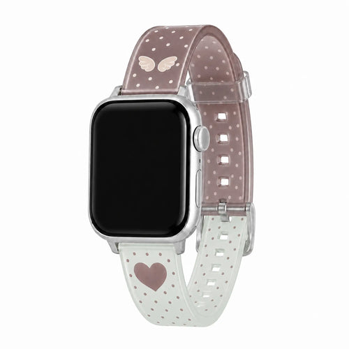 Cherie mocha angel heart TPU Apple Watch band on a pure white background