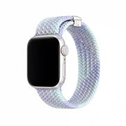 Clémence blue lilac braided Apple Watch band on a pure white background